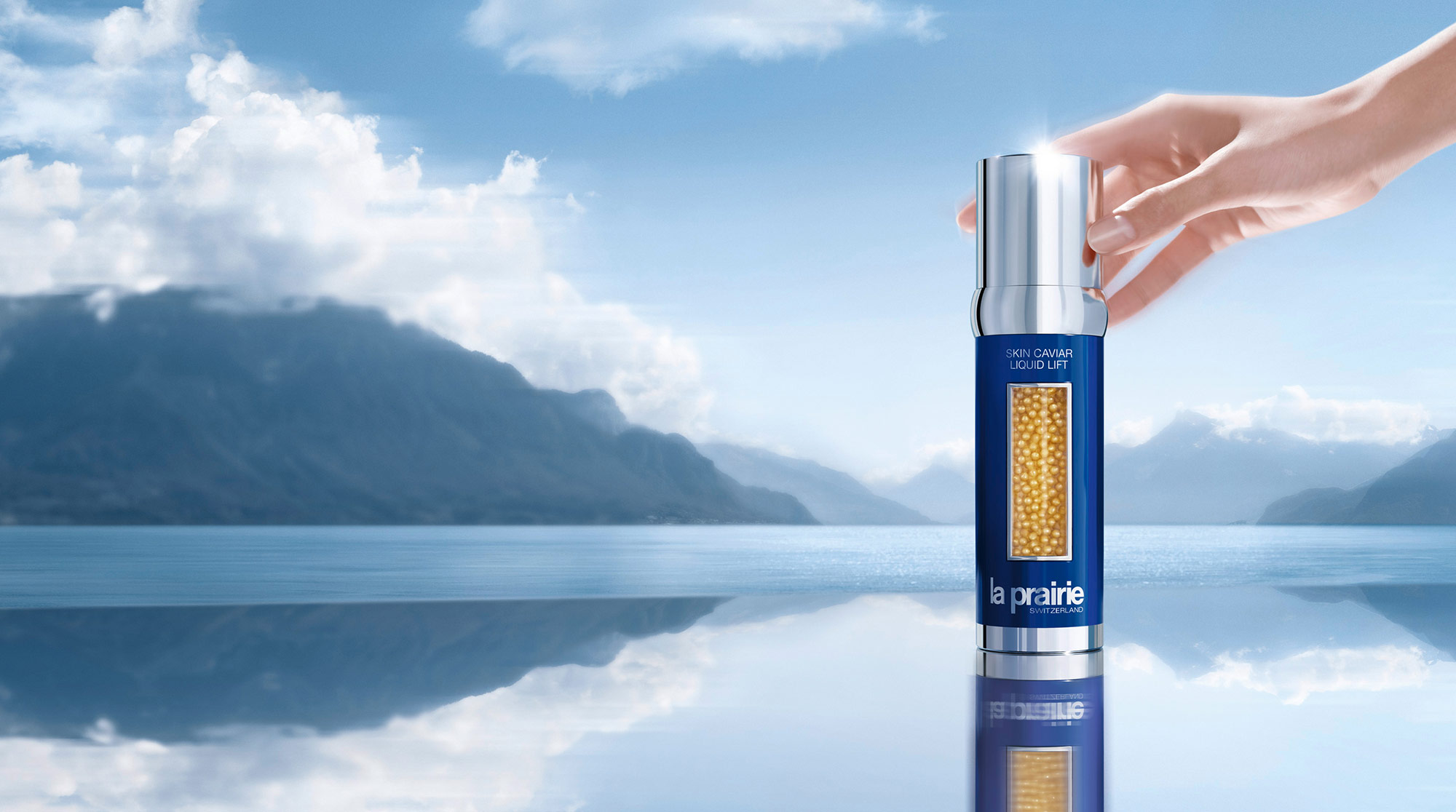 La Prairie Skin Caviar Liquid Lift and a view of the lake